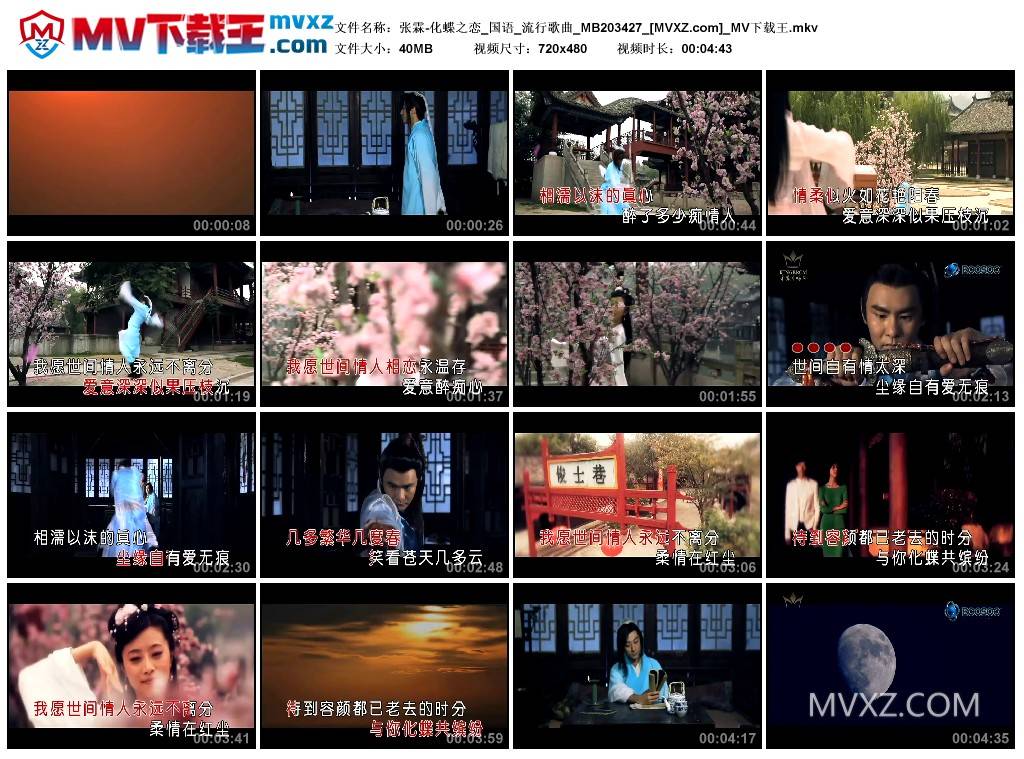 张霖-化蝶之恋_国语_流行歌曲_MB203427